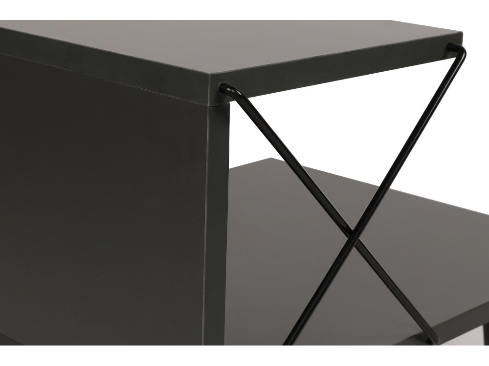 Comodino in legno "Cross" 50 x 40 x 55 cm - Antracite