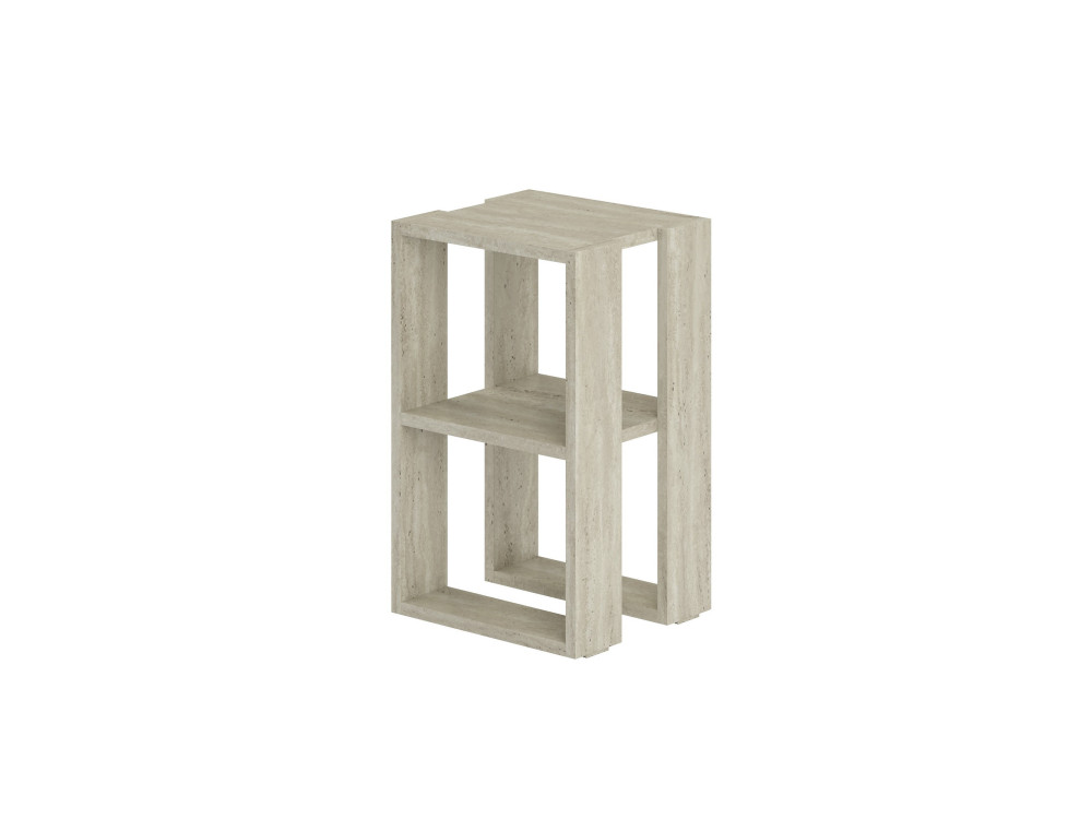 Comodino in legno "Lonie" 30 x 30 x 55 cm - Travertino