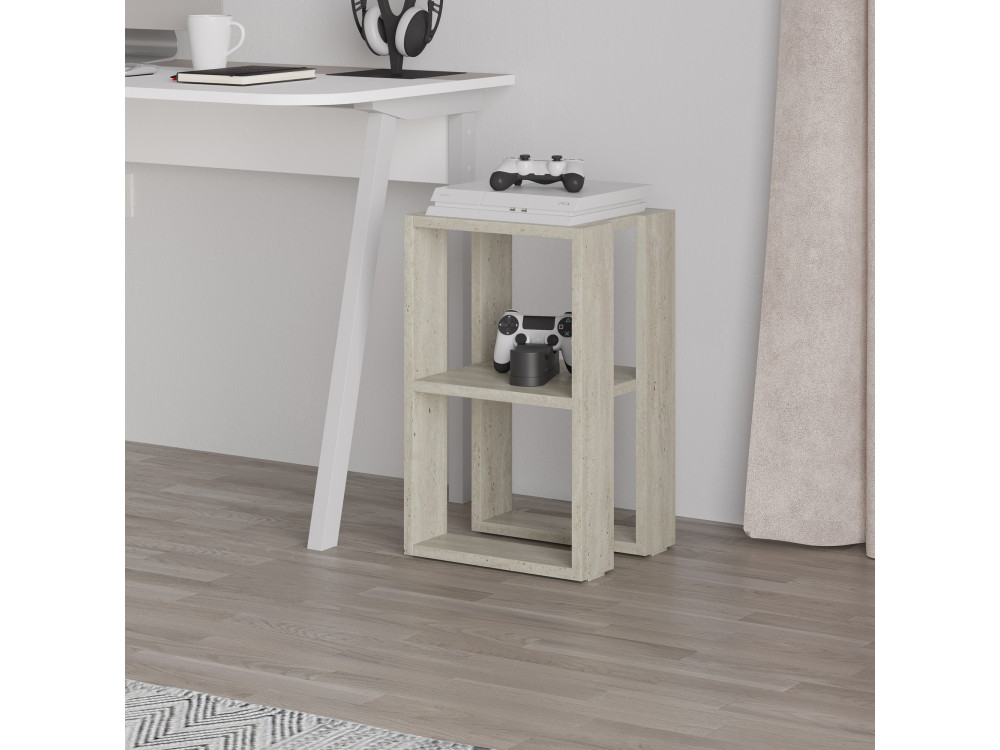 Comodino in legno "Lonie" 30 x 30 x 55 cm - Travertino
