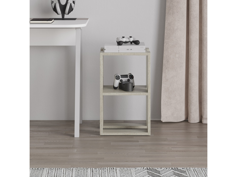 Comodino in legno "Lonie" 30 x 30 x 55 cm - Travertino