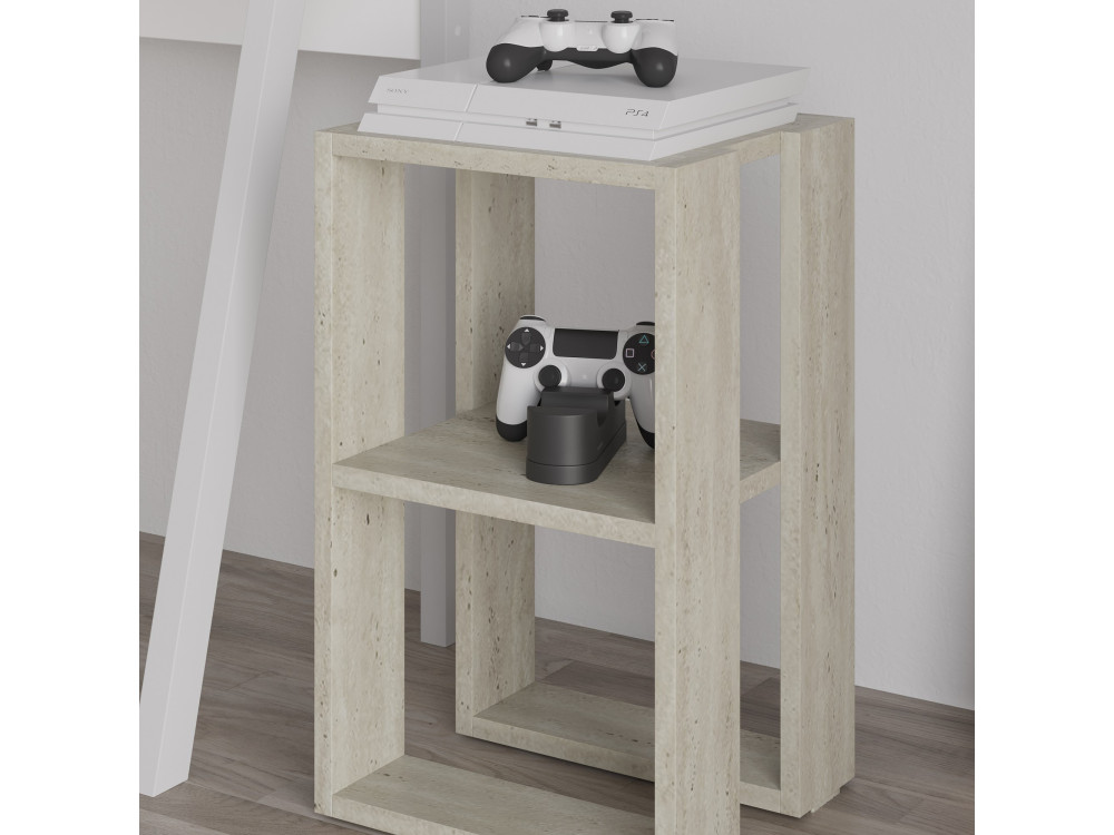 Comodino in legno "Lonie" 30 x 30 x 55 cm - Travertino