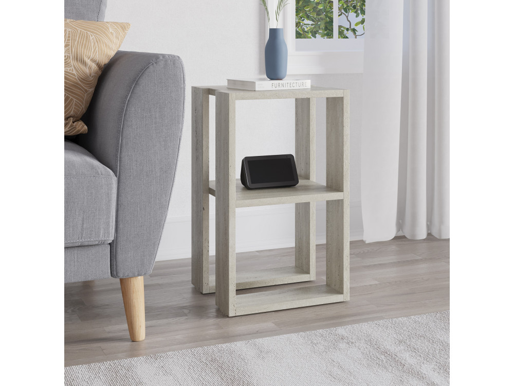 Comodino in legno "Lonie" 30 x 30 x 55 cm - Travertino
