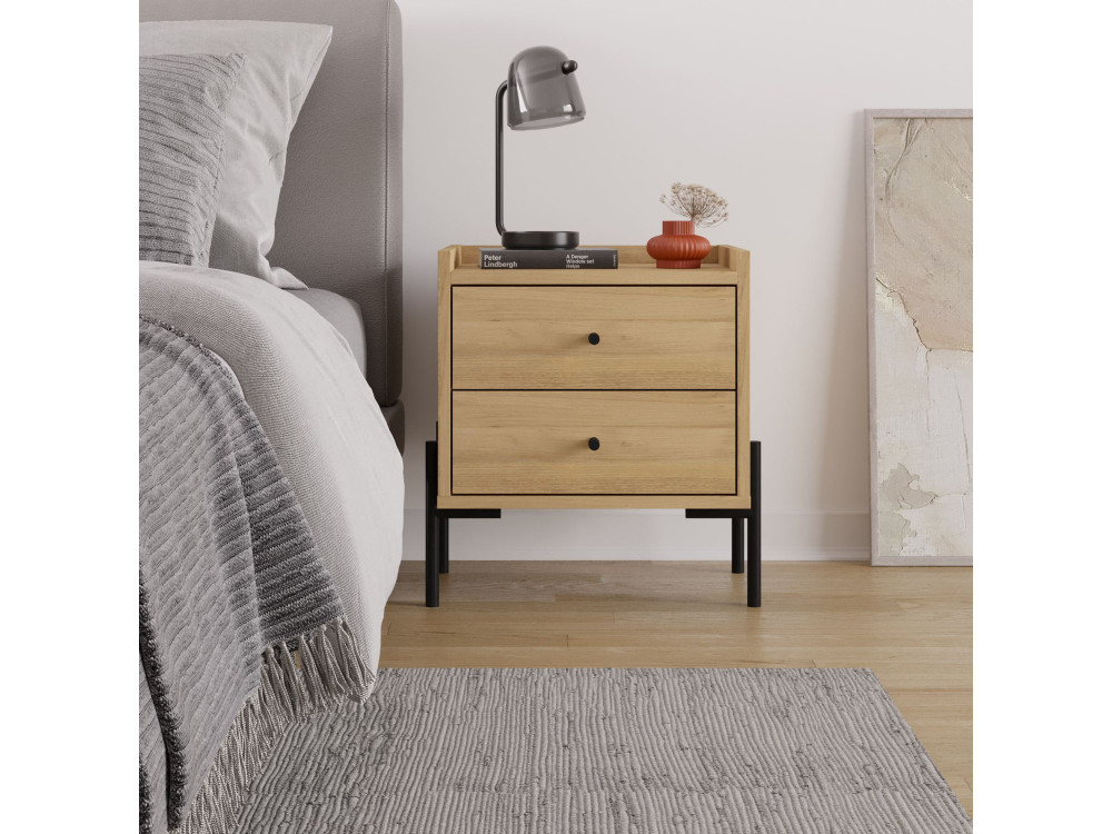 Comodino in legno "Malta" - 45 x 35 x 52 cm - Marrone chiaro