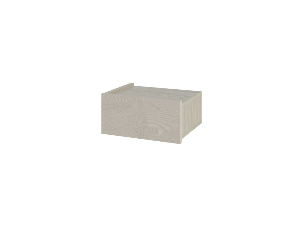 Comodino in legno "Onda" con illuminazione LED - 38 x 31 x 18 cm - Beige