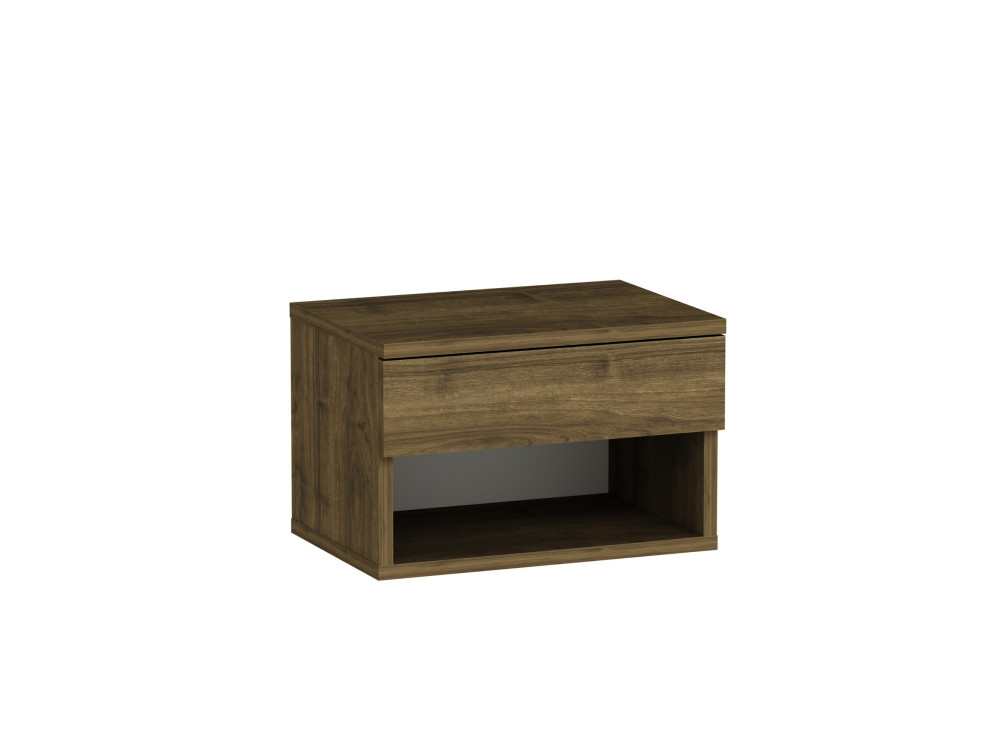 Comodino in legno "Ribes" - 45 x 32 x 29 cm - Marrone