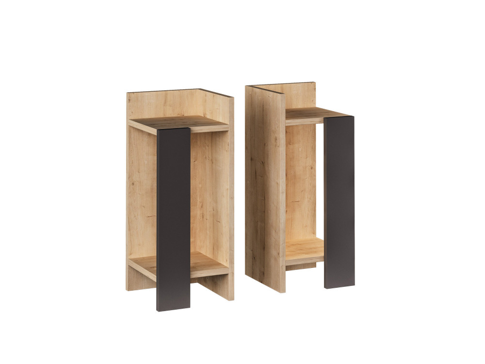 Set di 2 comodini in legno "Elos" - 25 x 27 x 60 cm - Marrone