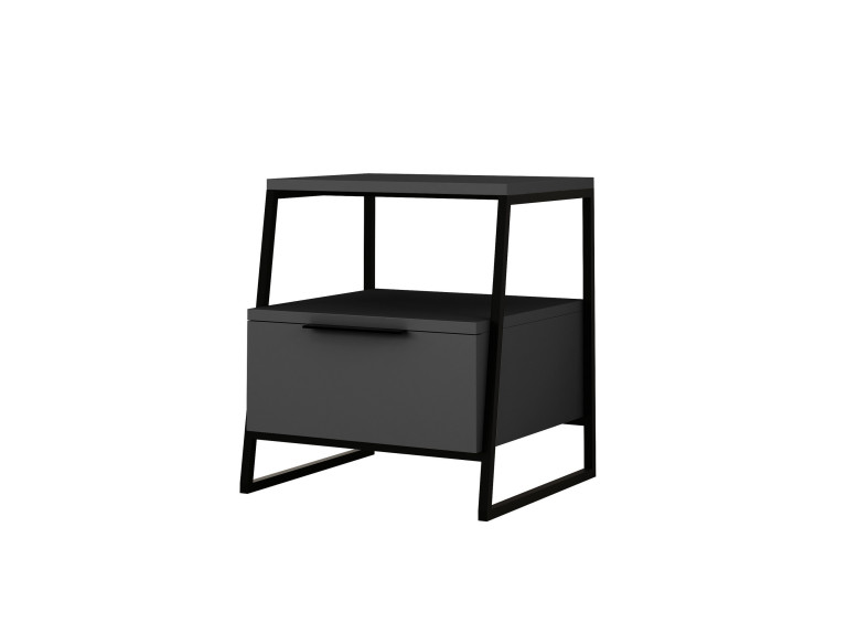 Comodino in legno "Pal" - 45 x 40 x 50 cm - Grigio antracite
