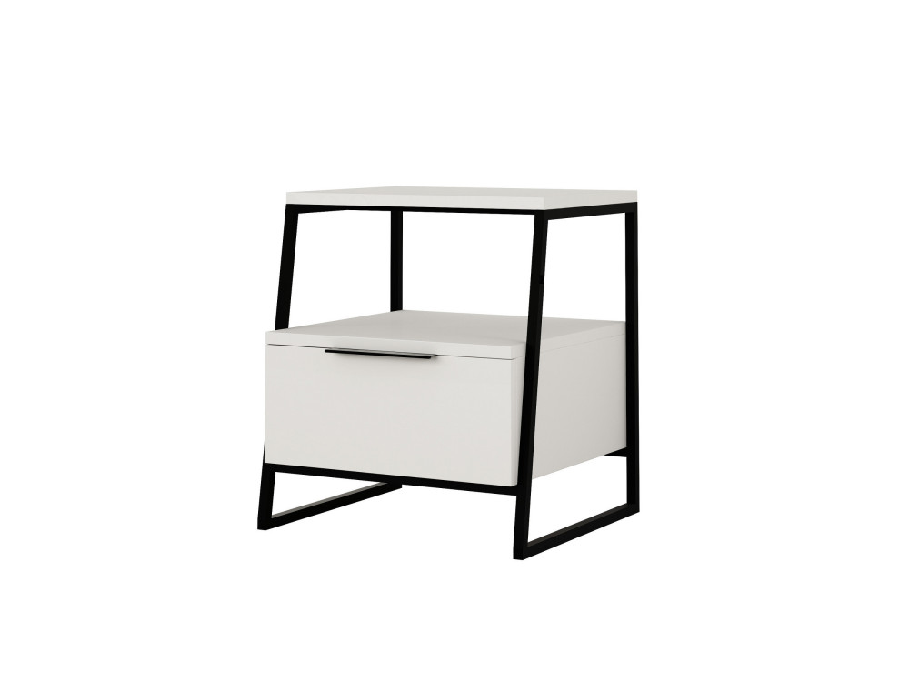 Comodino in legno "Pal" - 45 x 40 x 50 cm - Bianco