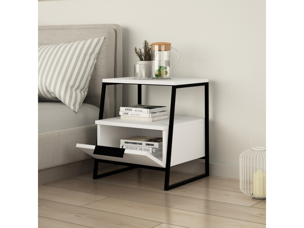 Comodino in legno "Pal" - 45 x 40 x 50 cm - Bianco
