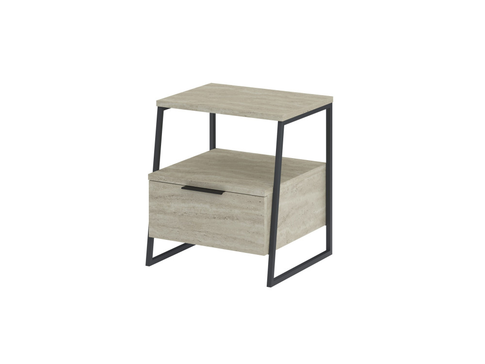 Comodino in legno "Pal" - 45 x 40 x 50 cm - Travertino