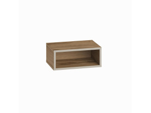 Comodino in legno "Brik" con luce LED - 45 x 30 x 18 cm - Marrone