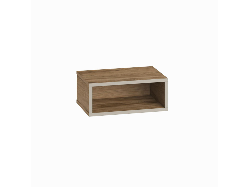 Comodino in legno "Brik" con luce LED - 45 x 30 x 18 cm - Marrone
