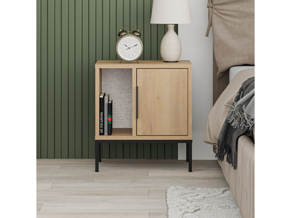 Comodino in legno "Glynn" - 45 x 35 x 50 cm - Marrone