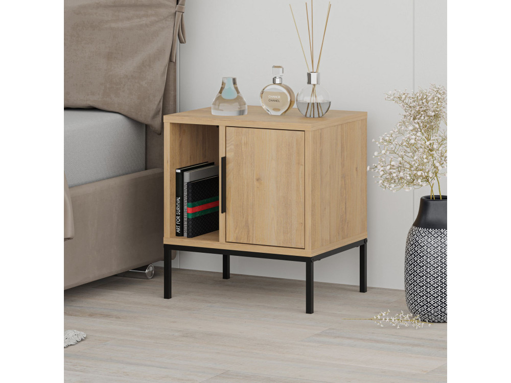 Comodino in legno "Glynn" - 45 x 35 x 50 cm - Marrone