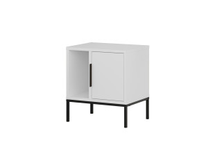 Comodino in legno "Glynn" - 45 x 35 x 50 cm - Bianco
