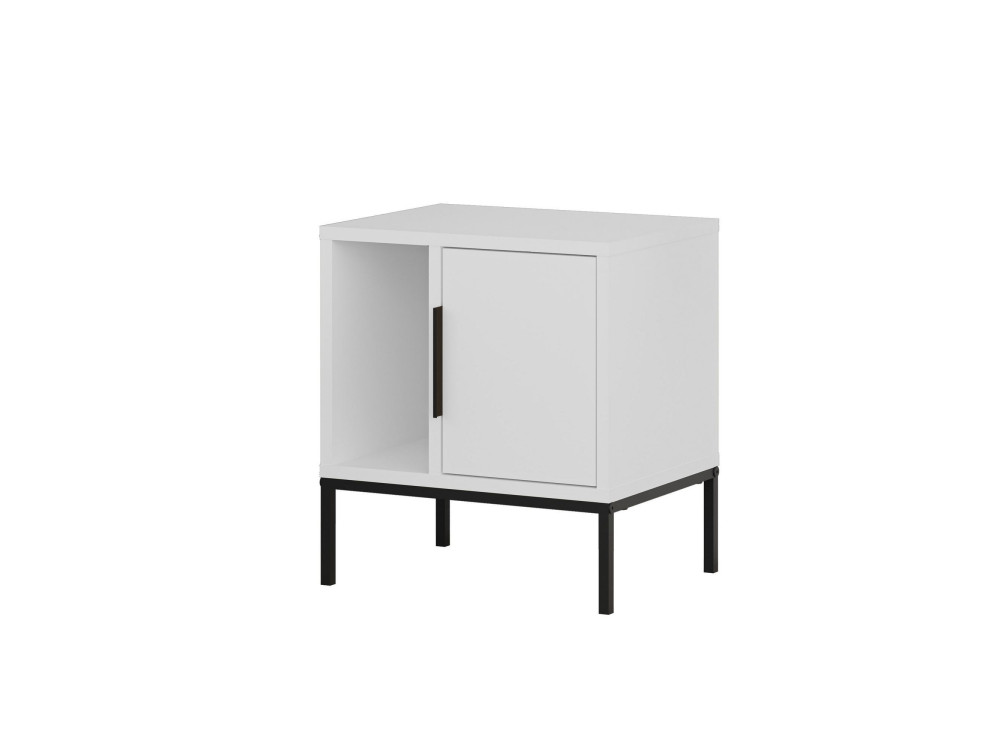 Comodino in legno "Glynn" - 45 x 35 x 50 cm - Bianco