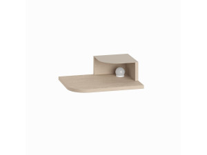 Comodino "Luno" con lampadina in legno - 40 x 30 x 16 cm - Crema