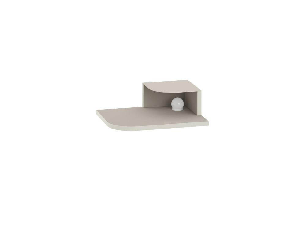 Comodino "Luno" con lampadina in legno - 40 x 30 x 16 cm - Pietra arenaria
