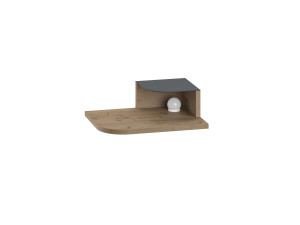 Comodino "Luno" con lampadina in legno - 40 x 30 x 16 cm - Marrone