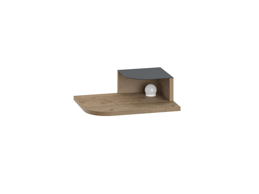 Comodino "Luno" con lampadina in legno - 40 x 30 x 16 cm - Marrone