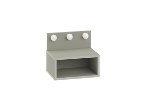 Comodino "Treo" con lampadina in legno - 40 x 30 x 34 cm - Grigio