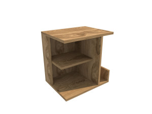 Comodino in legno "Karamira" - 45 x 35 x 45 cm - Marrone