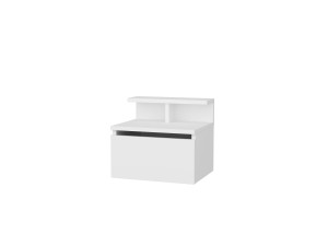 Comodino da parete in legno "Alice" - 40 x 32 x 35 cm - Bianco