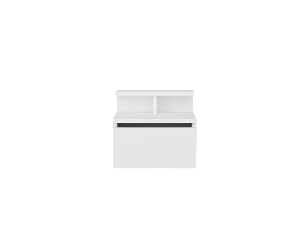 Comodino a parete in legno "Alice" - 40 x 32 x 35 cm - Bianco