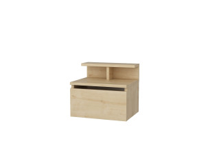Comodino da parete in legno "Alice" - 40 x 32 x 35 cm - Beige