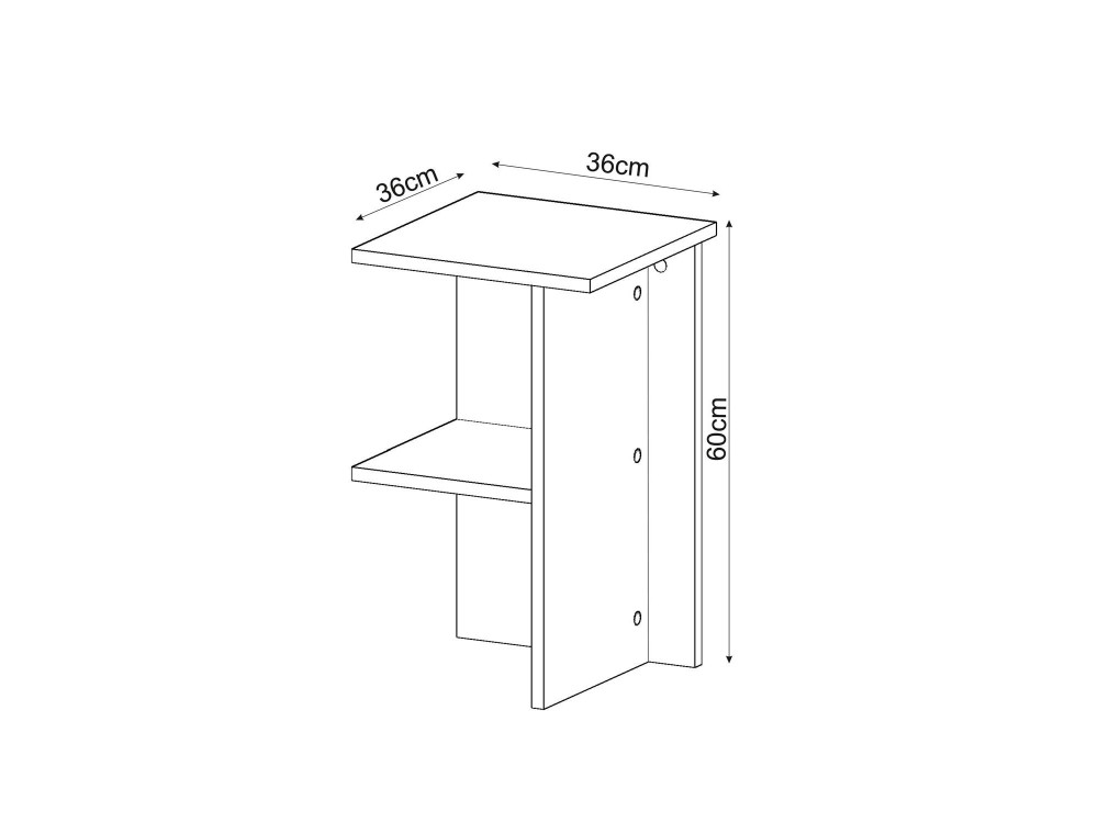 Comodino in legno "Leray" - 36 x 36 x 60 cm - Travertino