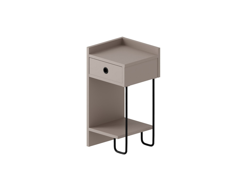 Comodino in legno "Sirius" - 32 x 30 x 61 cm - Marrone moka chiaro