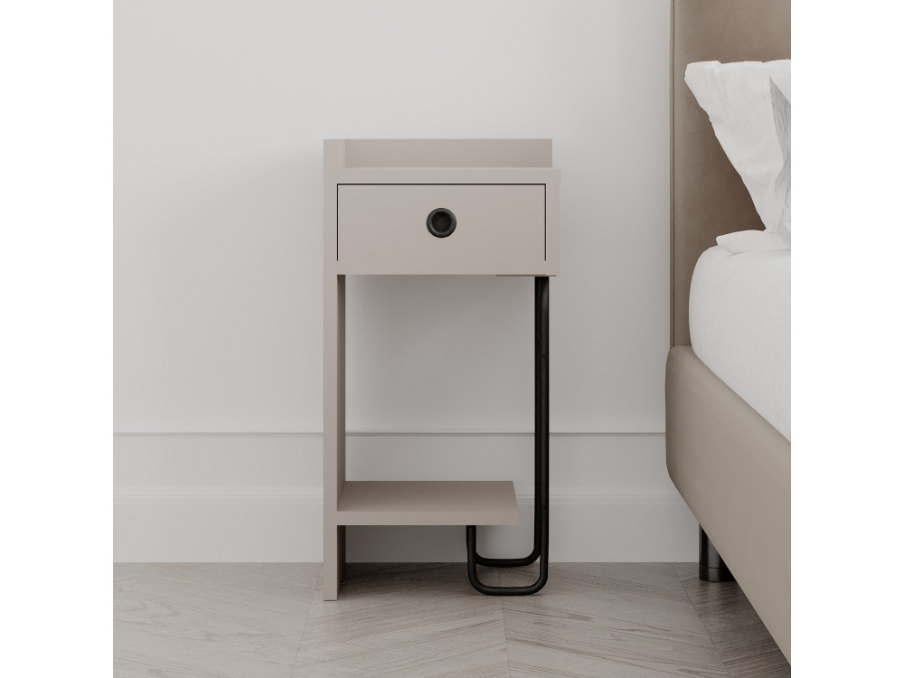 Comodino in legno "Sirius" - 32 x 30 x 61 cm - Marrone moka chiaro