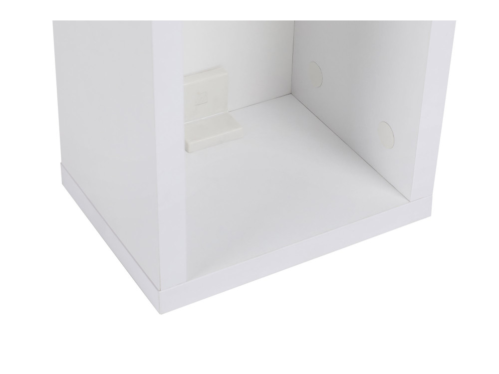 Comodino in legno "Turra" - 20 x 15 x 65 cm - Bianco