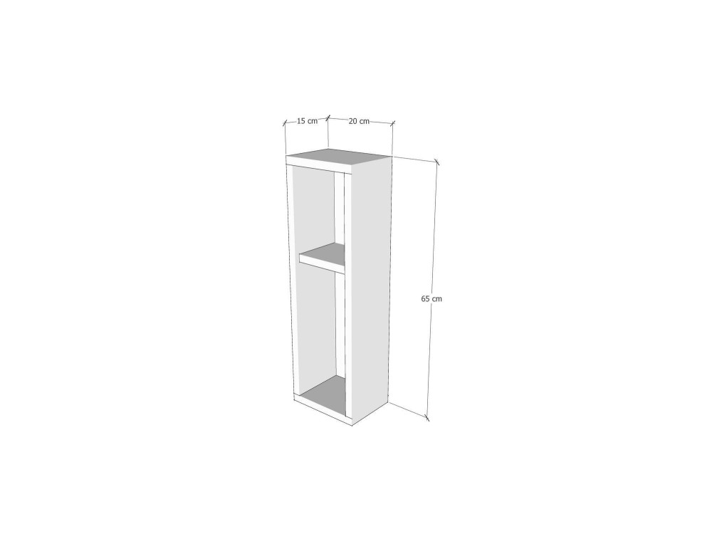 Comodino in legno "Turra" - 20 x 15 x 65 cm - Marrone