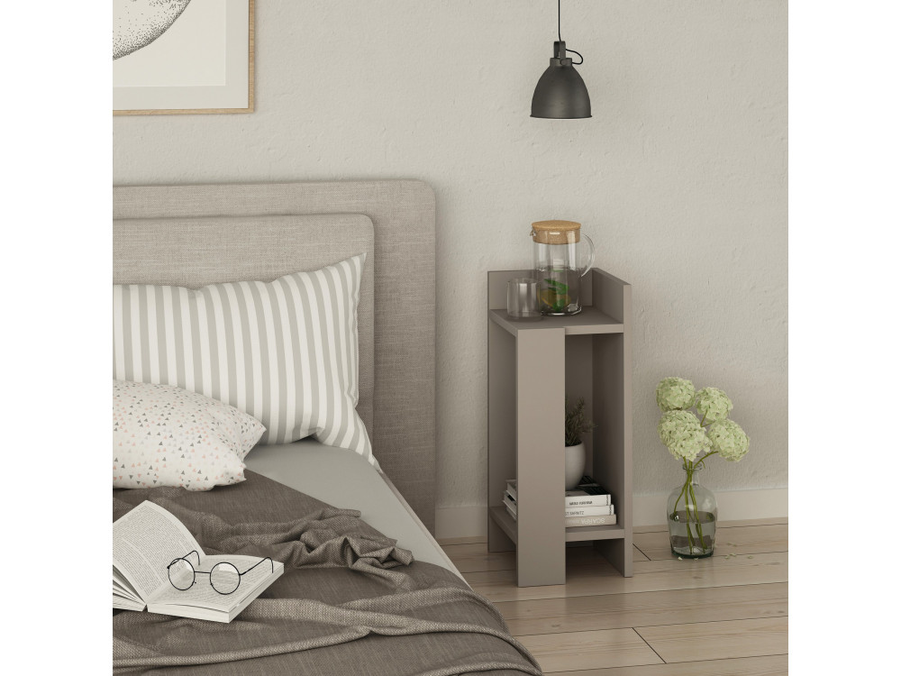 Comodino in legno "Elos Right" - 25 x 27 x 60 cm - Marrone moka chiaro