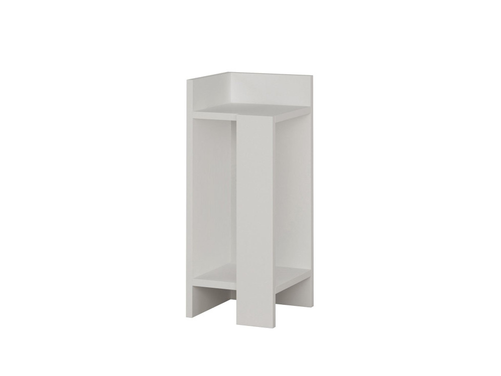 Comodino in legno "Elos Left" - 25 x 27 x 60 cm - Bianco