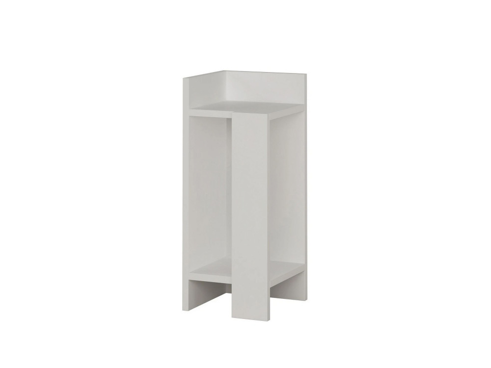 Comodino in legno "Elos Left" - 25 x 27 x 60 cm - Bianco