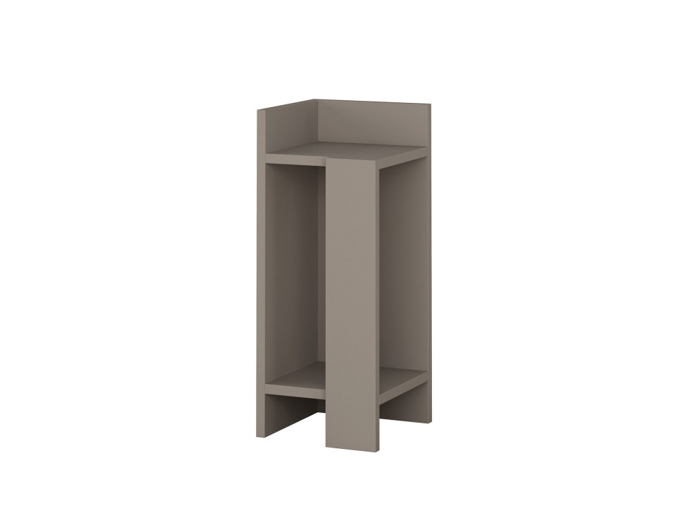 Comodino in legno "Elos Left" - 25 x 27 x 60 cm - Marrone moka chiaro