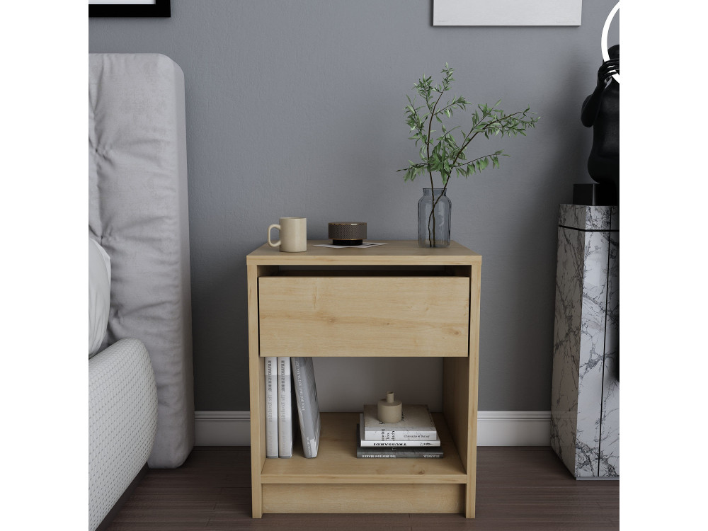 Comodino in legno "Sheridan" - 45 x 40 x 53 cm - Beige