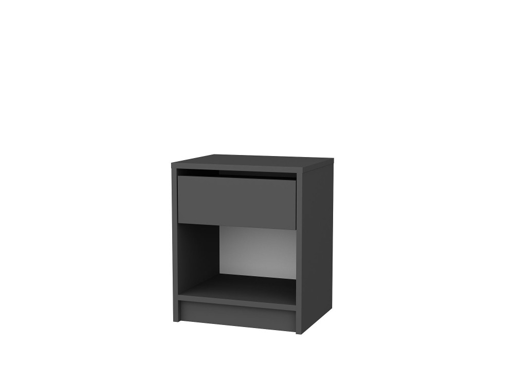 Comodino in legno "Sheridan" - 45 x 40 x 53 cm - Grigio antracite