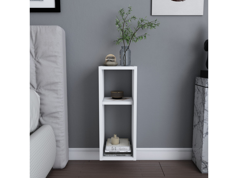 Comodino in legno "Sault" - 23 x 22 x 60 cm - Bianco
