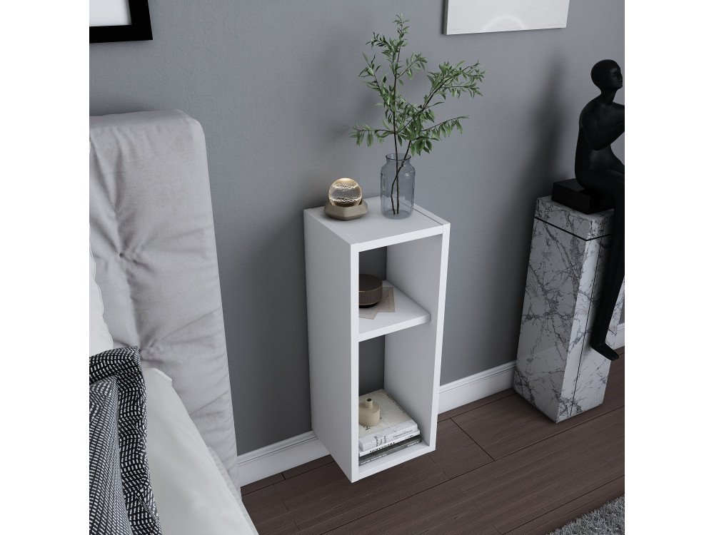 Comodino in legno "Sault" - 23 x 22 x 60 cm - Bianco