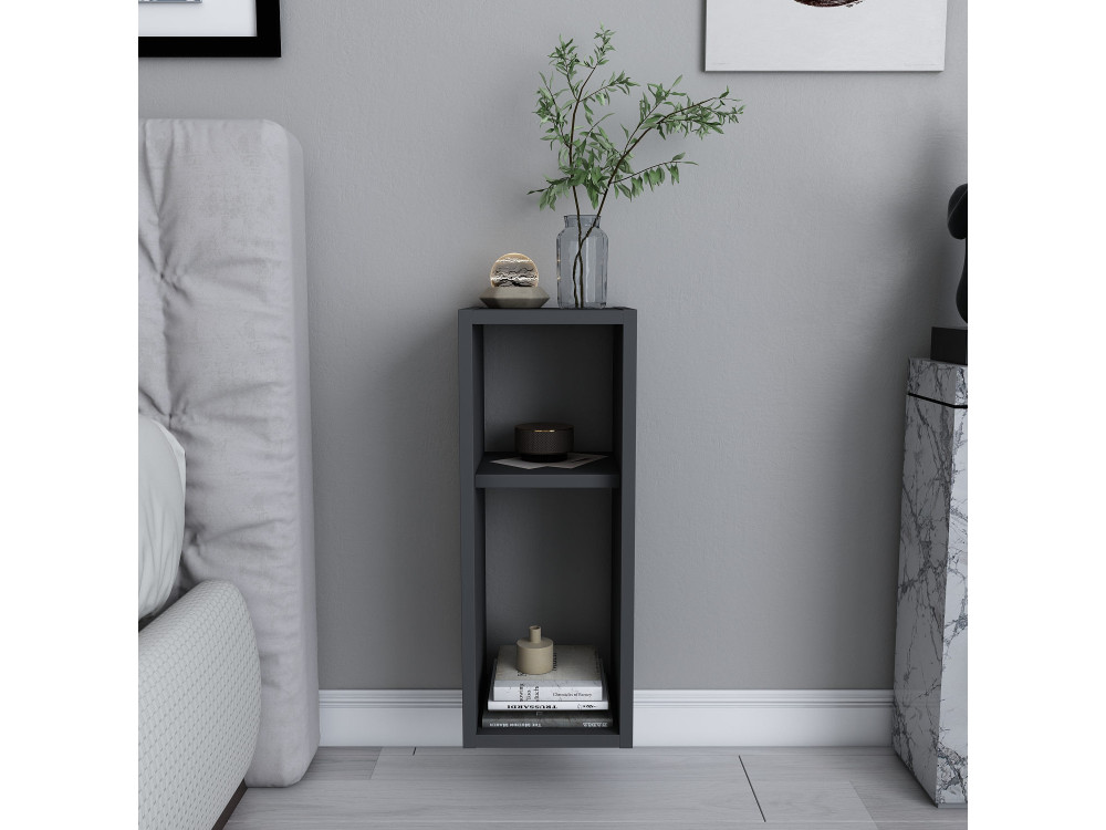 Comodino in legno "Sault" - 23 x 22 x 60 cm - Grigio antracite
