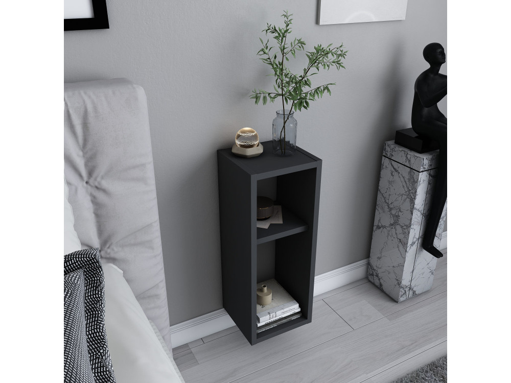 Comodino in legno "Sault" - 23 x 22 x 60 cm - Grigio antracite