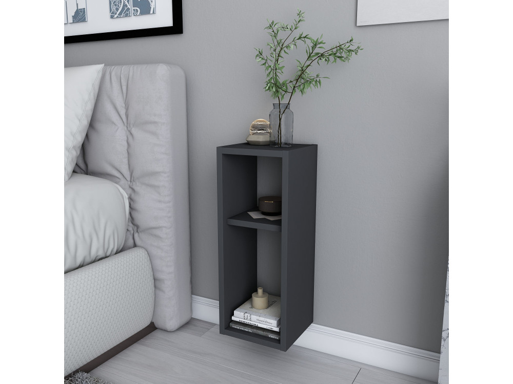 Comodino in legno "Sault" - 23 x 22 x 60 cm - Grigio antracite