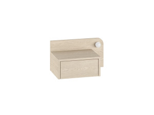 Comodino "Dotta" con lampadina in legno - 52 x 30 x 28 cm - Beige