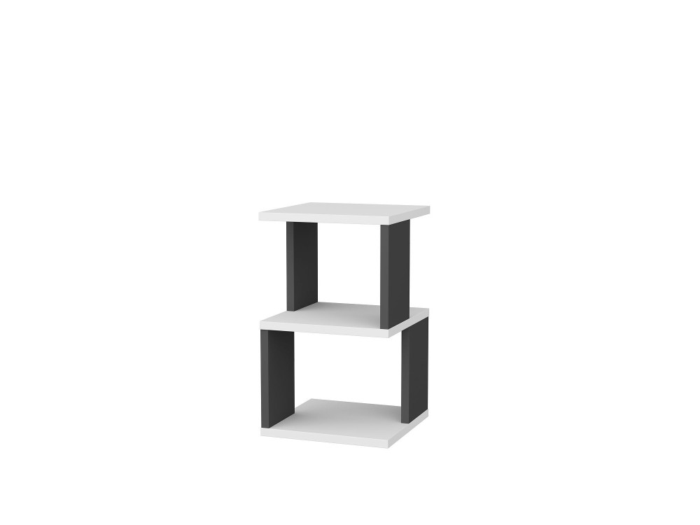 Comodino in legno "Carter" - 30 x 30 x 49 cm - Bianco