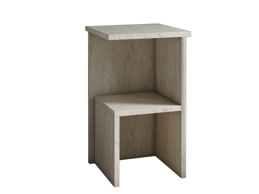 Comodino in legno "Roisin" - 30 x 30 x 50 cm - Travertino