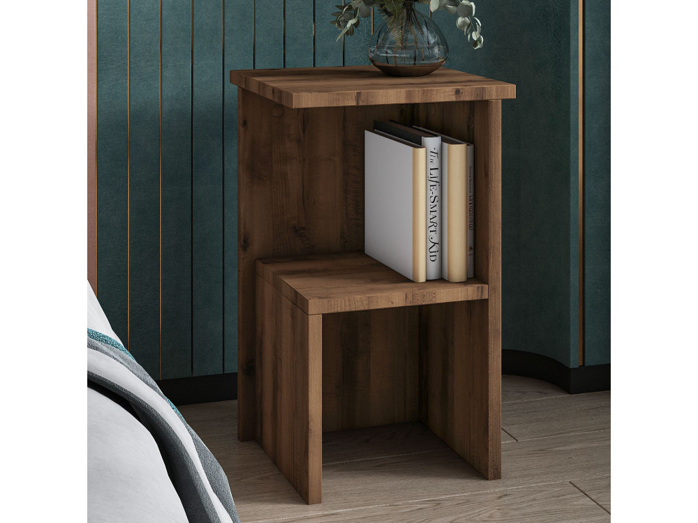 Comodino in legno "Roisin" - 30 x 30 x 50 cm - Marrone