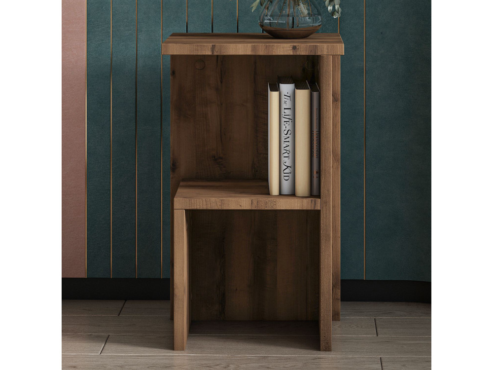 Comodino in legno "Roisin" - 30 x 30 x 50 cm - Marrone